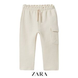 ZARA Kids | Ecru | EMBOSSED CARGO PANTS